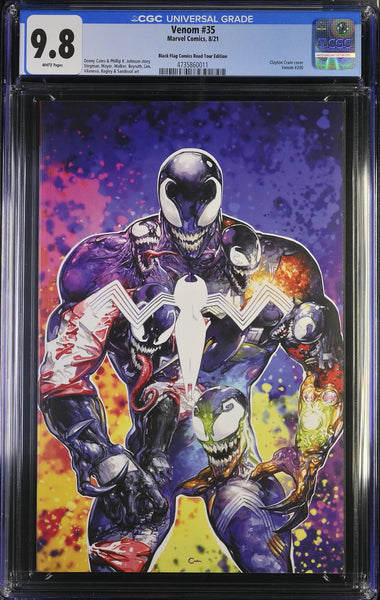 VENOM #200 (#35) CGC 9.8 CLAYTON CRAIN BLACK FLAG COMICS ROAD TOUR VIRGIN VARIANT-F