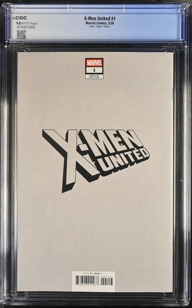 X-MEN UNITED #1 CGC 9.8 DERRICK CHEW 1:100 RI EMMA FROST VIRGIN VARIANT 2026