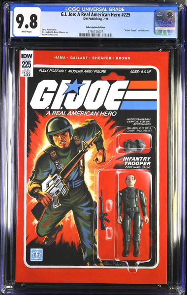 G.I. JOE #225 CGC 9.8 ADAM RICHES GRUNT ACTION FIGURE SUBSCRIPTION VARIANT RARE
