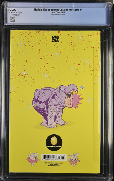 FLORIDA HIPPOPOTAMUS COCAINE MASSACRE #1 CGC 9.9 EXCL AKIRA CARDSTOCK VARIANT LTD 350 NOT 9.8