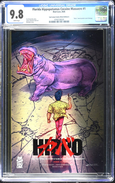 FLORIDA HIPPOPOTAMUS COCAINE MASSACRE #1 CGC 9.8 EXCL AKIRA METAL VARIANT LTD 50
