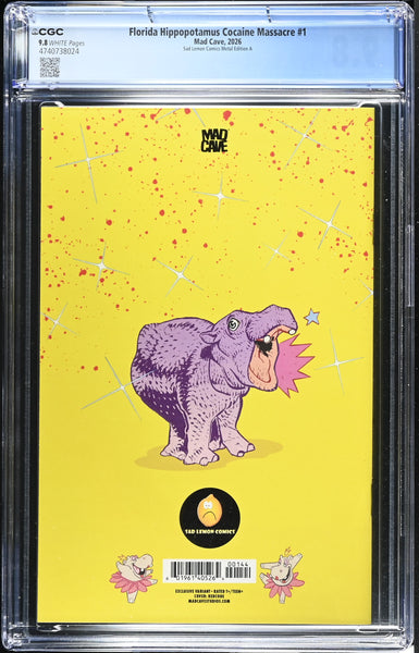 FLORIDA HIPPOPOTAMUS COCAINE MASSACRE #1 CGC 9.8 EXCL AKIRA METAL VARIANT LTD 50