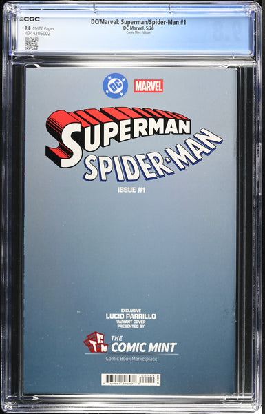 SUPERMAN SPIDER-MAN #1 CGC 9.8 LUCIO PARRILLO EXCLUSIVE VARIANT VENOM DC MARVEL