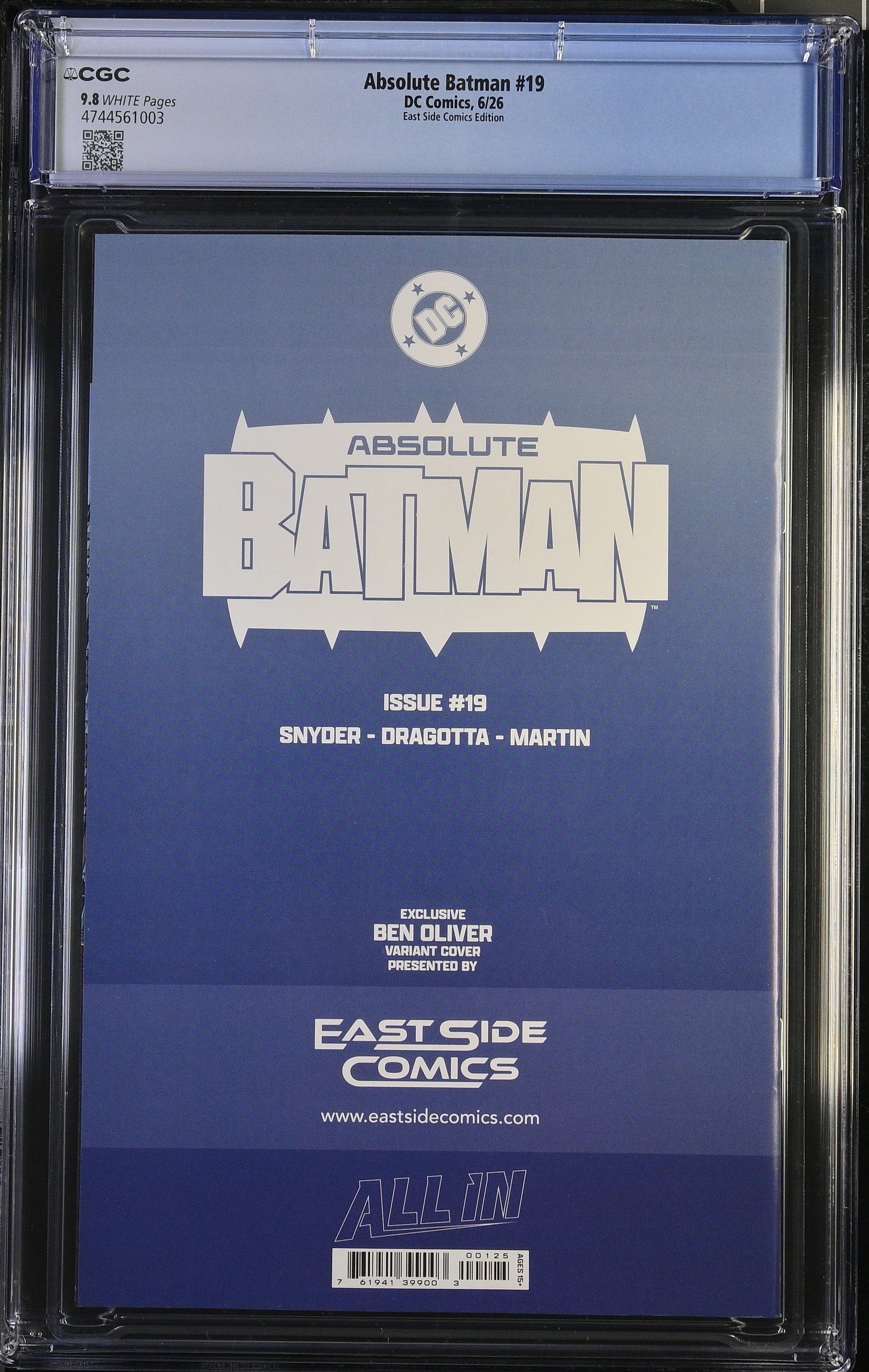 ABSOLUTE BATMAN #19 CGC 9.8 BEN OLIVER EXCL FIRST SCARECROW