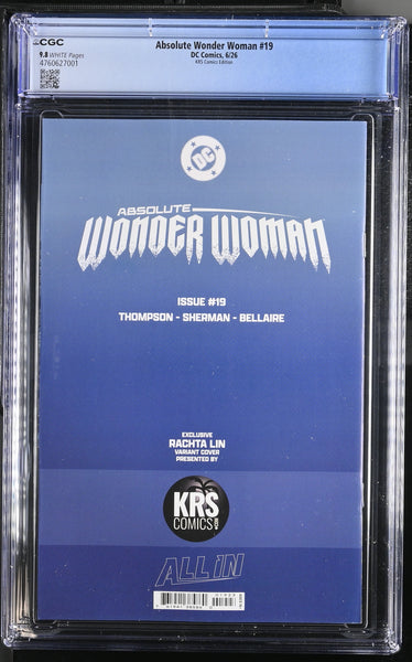 ABSOLUTE WONDER WOMAN #19 CGC 9.8 RACHTA LIN EXCL ZATANNA VARIANT LTD TO 800