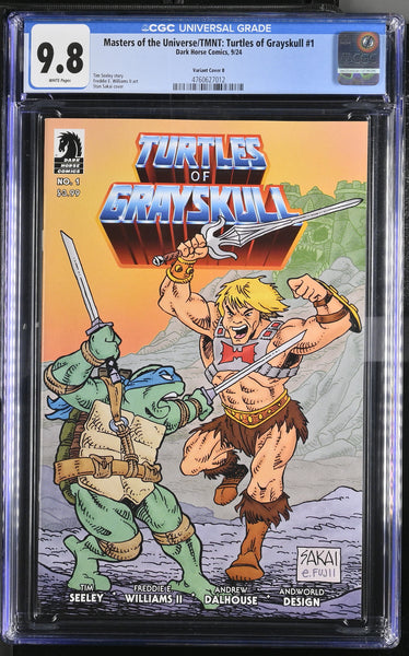 TURTLES OF GRAYSKULL #1 CGC 9.8 SAKAI COVER-B VARIANT TMNT MASTERS THE UNIVERSE