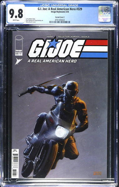 G.I. JOE A REAL AMERICAN HERO #329 CGC 9.8 STEVE BEACH 1:10 RI INC SNAKE-EYES VARIANT IMAGE COMICS