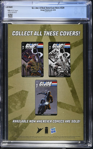 G.I. JOE A REAL AMERICAN HERO #329 CGC 9.8 STEVE BEACH 1:10 RI INC SNAKE-EYES VARIANT IMAGE COMICS