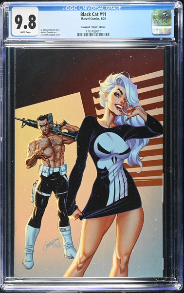 BLACK CAT #11 CGC 9.8 J SCOTT CAMPBELL 1:100 RI VIRGIN VARIANT SPIDER-MAN