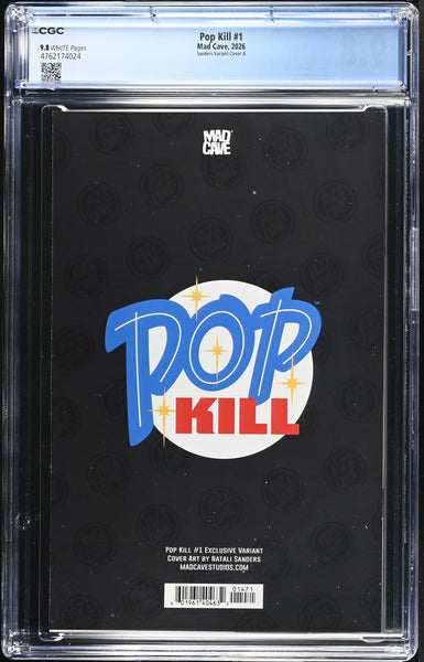 POP KILL VALENTINES SPECIAL #1 CGC 9.8 NATALI SANDERS EXCL VARIANT LTD 500