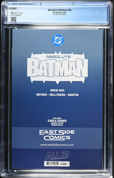 ABSOLUTE BATMAN #22 CGC 9.8 CARLA COHEN EXCL HARLEY QUINN VARIANT LTD 800