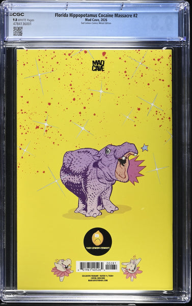 FLORIDA HIPPOPOTAMUS COCAINE MASSACRE #2 CGC 9.8 REDCODE EXCL AKIRA METAL VARIANT-C LTD 75