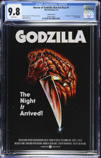 HORROR OF GODZILLA #1 CGC 9.8 PABLO TUNICA FIRST PRINT HALLOWEEN MOVIE HOMAGE COVER VARIANT-B