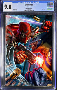 DEADPOOL #1 CGC 9.8 GREG HORN ULTIMATE "FOIL" EDITION LE TO 200 w/ NUMBERED PRINT