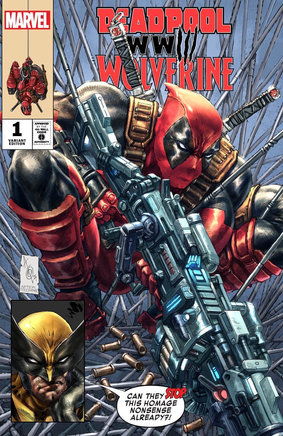 DEADPOOL & WOLVERINE WWIII #1 ALAN QUAH SDCC EXCL "GREY" VARIANT LTD 600 COA