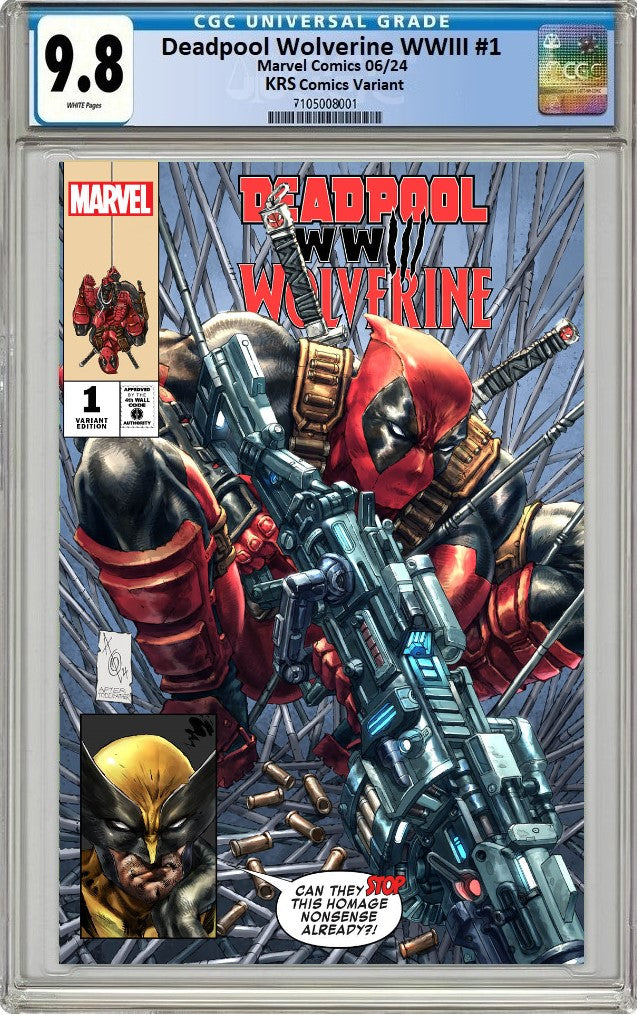 DEADPOOL & WOLVERINE WWIII #1 CGC 9.8 ALAN QUAH SDCC EXCL "GREY" VARIANT LTD 600 COA