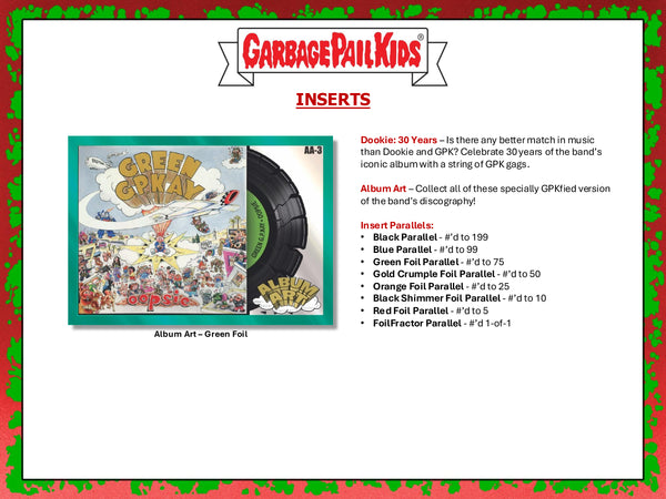 2024 TOPPS GARBAGE PAIL KIDS BATTLE OF THE BANDS GREEN DAY HOBBY BOX