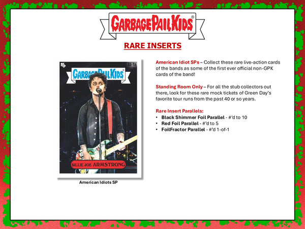 2024 TOPPS GARBAGE PAIL KIDS BATTLE OF THE BANDS GREEN DAY HOBBY BOX
