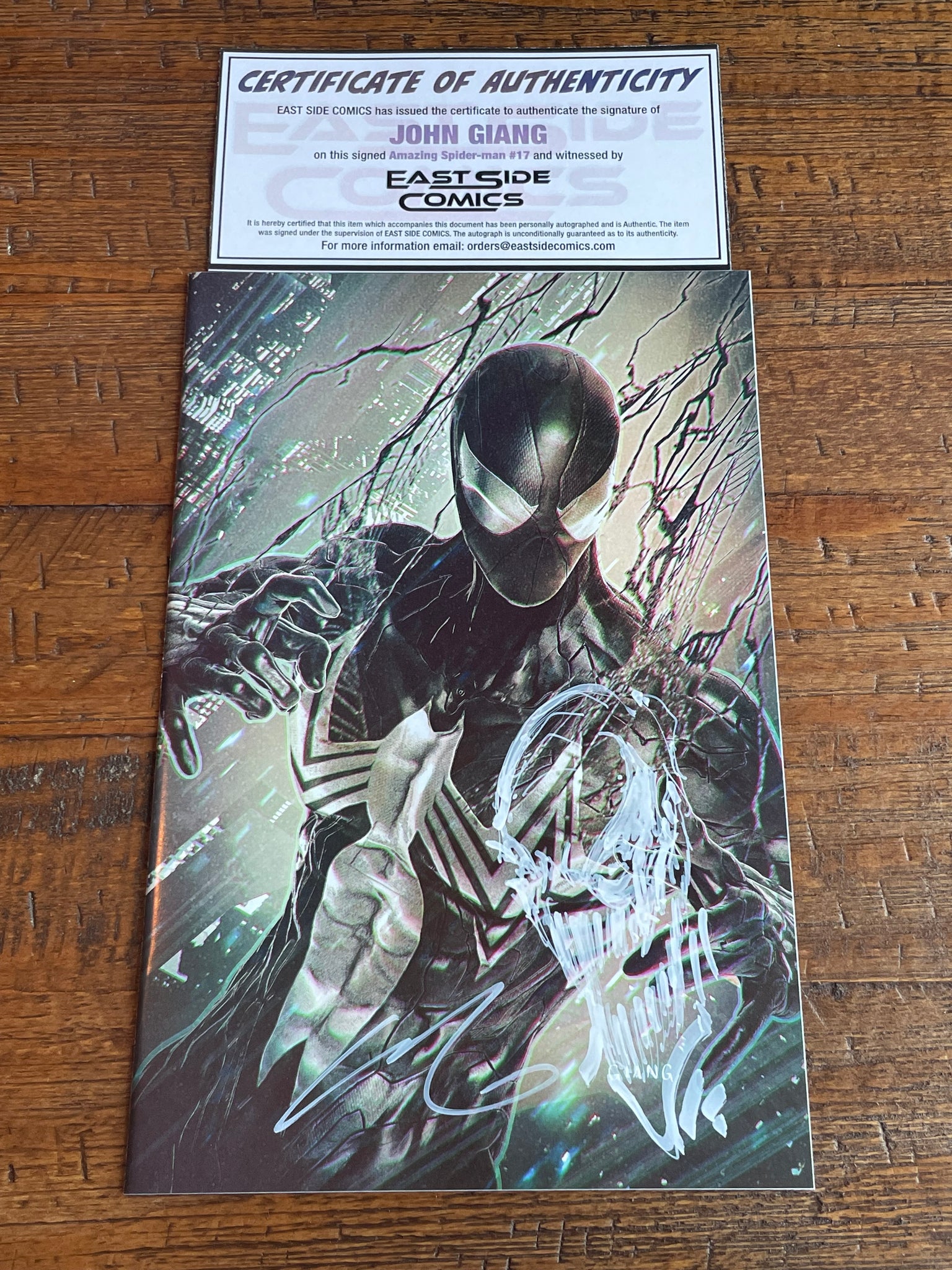 AMAZING SPIDER-MAN #17 JOHN GIANG REMARK SIGNED COA MEGACON VIRGIN VARIANT-B