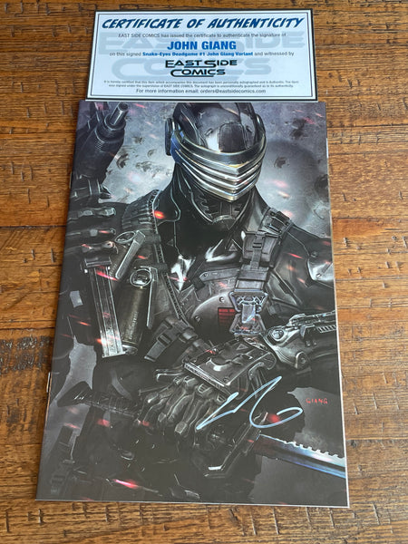 SNAKE-EYES DEADGAME #1 JOHN GIANG SIGNED W/ COA VIRGIN VARIANT-A G.I. JOE