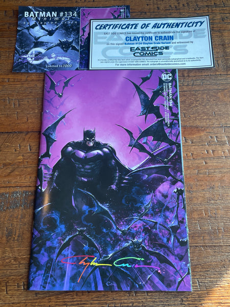 BATMAN #134 CLAYTON CRAIN INFINITY SIGNED COA VIRGIN VARIANT-B