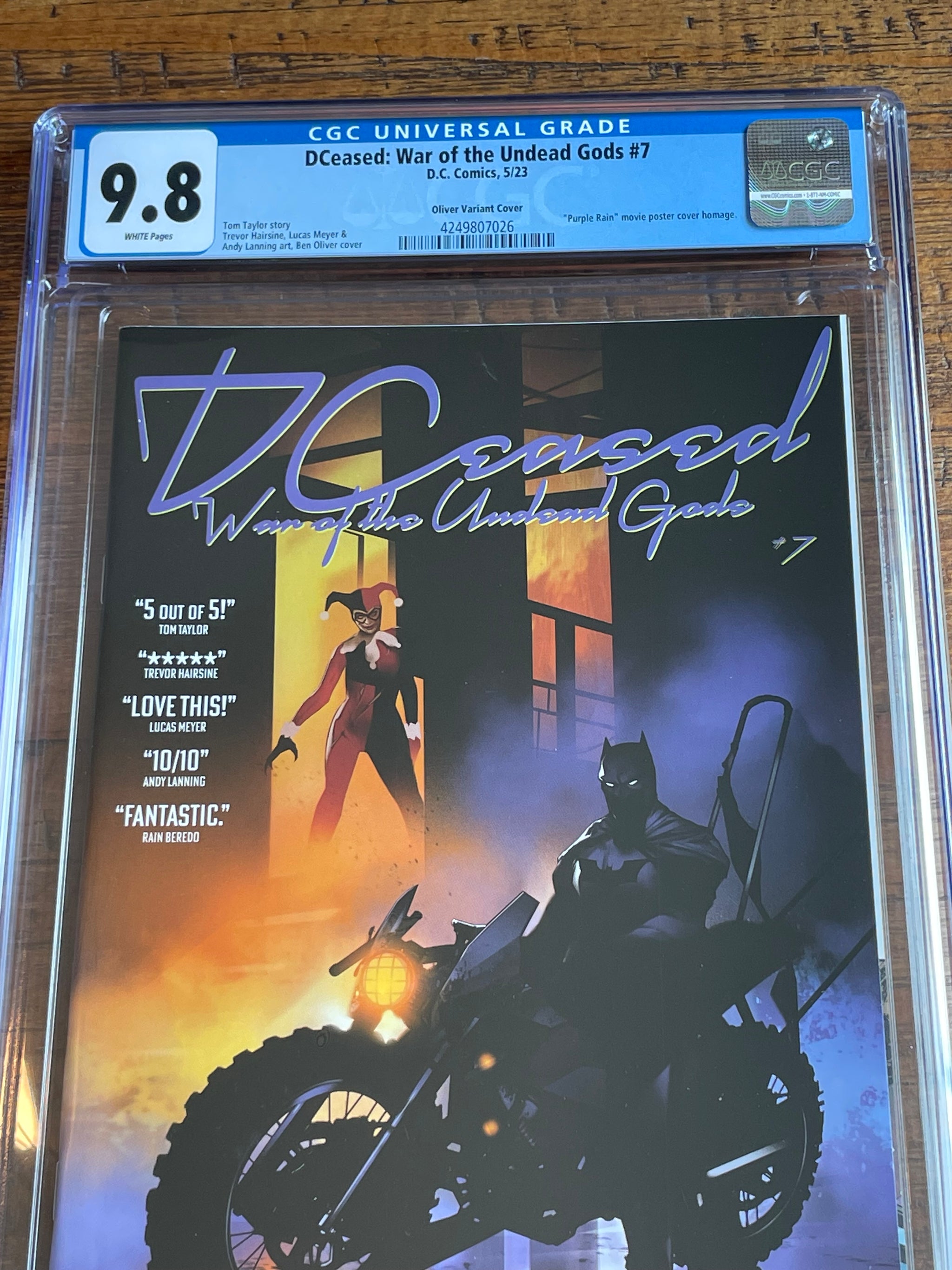 DCEASED WAR OF THE UNDEAD GODS #7 CGC PRINCE PURPLE RAIN VARIANT
