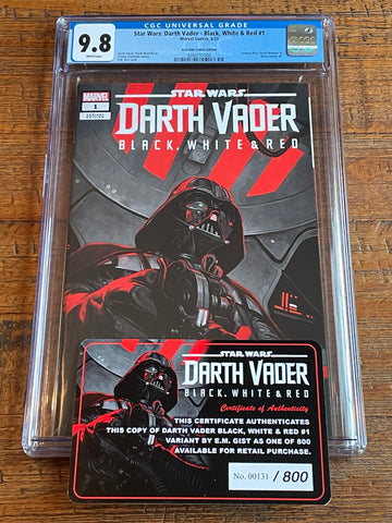 STAR WARS: DARTH VADER BLACK, WHITE & RED #1 CGC 9.8 E.M. GIST EXCL VARIANT LIMITED TO 800