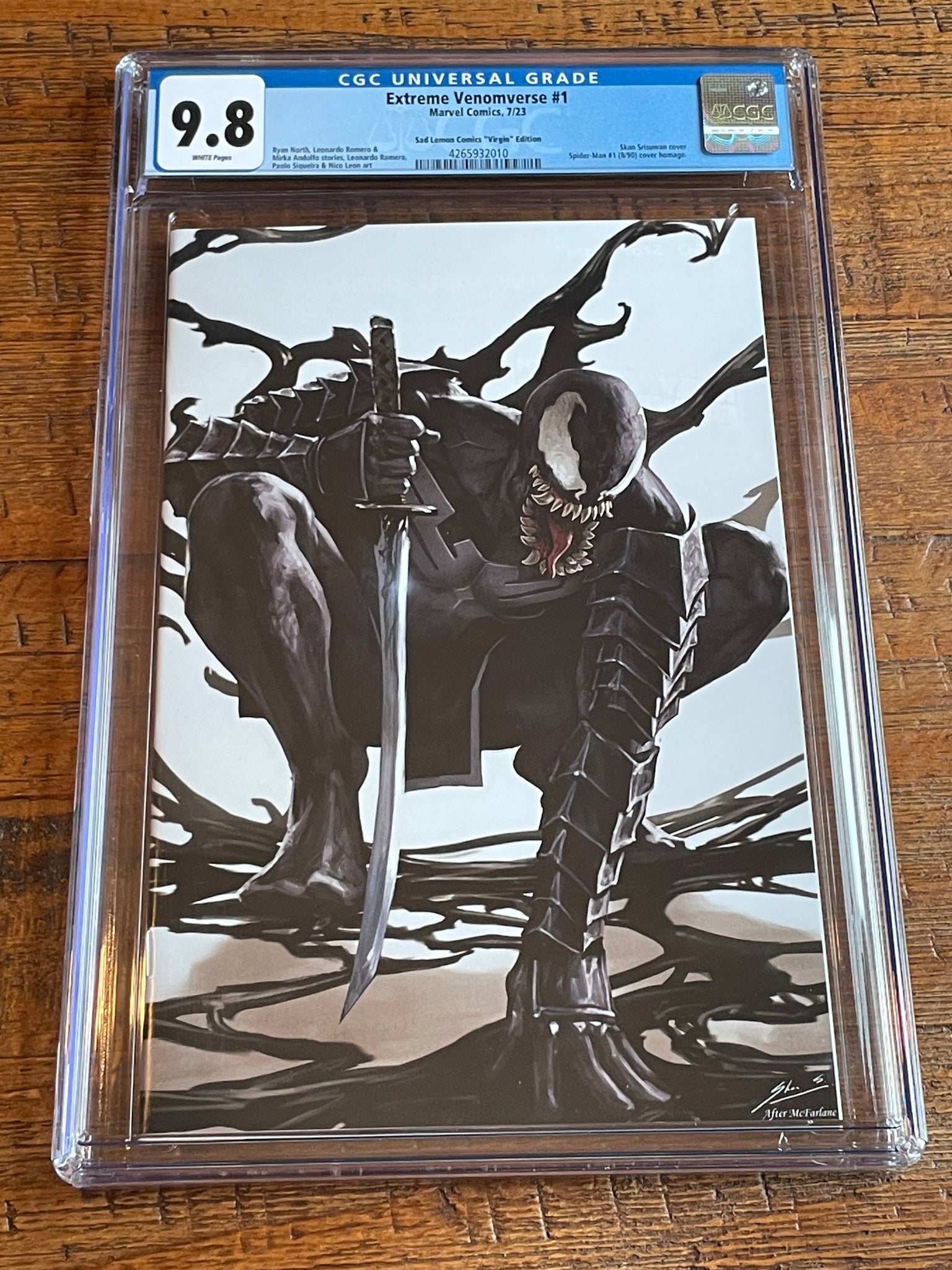 EXTREME VENOMVERSE #1 CGC 9.8 SKAN SRISUWAN MCM LONDON CON "VIRGIN" VARIANT