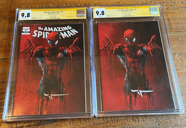 AMAZING SPIDER-MAN #21 CGC SS 9.8 IVAN TAO SIGNED "DRIP" TRADE & VIRGIN VARIANT OPTIONS