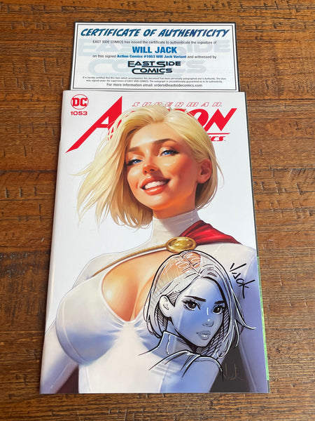 ACTION COMICS #1053 WILL JACK REMARK SKETCH POWER GIRL TRADE & VIRGIN VARIANT OPTIONS