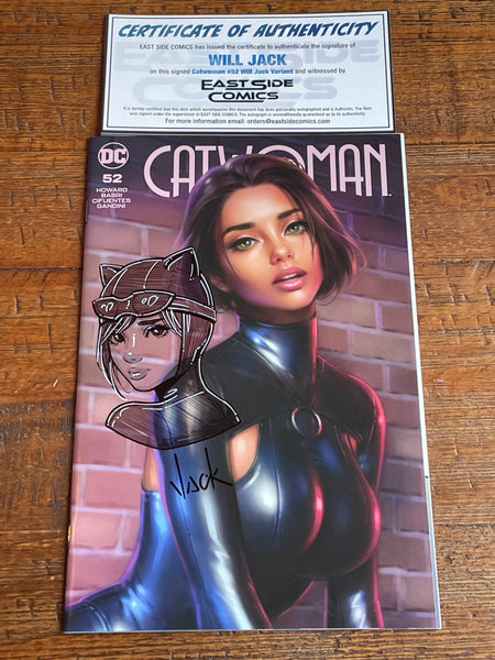 CATWOMAN #52 WILL JACK REMARK SKETCH WITH NUMBERED COA LIMITED TO 800 VARIANT