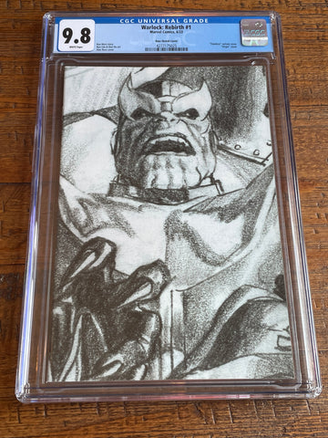 WARLOCK REBIRTH #1 CGC 9.8 ALEX ROSS 1:100 RI B&W VIRGIN VARIANT THANOS