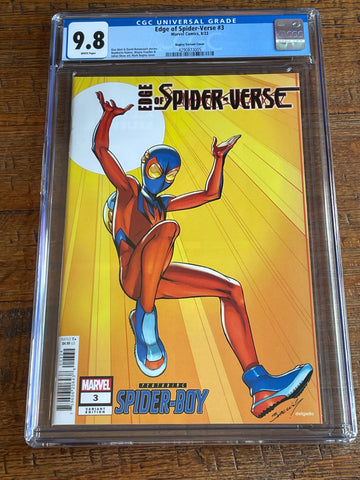 EDGE OF SPIDER-VERSE #3 CGC 9.8 MARK BAGLEY 1:200 RI VARIANT SPIDER-BOY ORIGIN