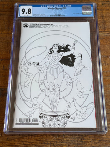 WONDER WOMAN #800 CGC 9.8 PAQUETTE 1:50 B&W RI INCENTIVE VARIANT FIRST TRINITY