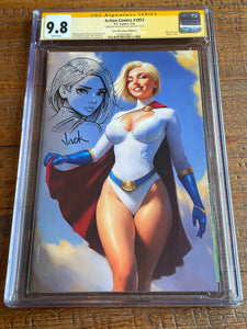 ACTION COMICS #1053 CGC SS 9.8 WILL JACK REMARKED SKETCH SIGNED POWER GIRL VIRGIN VARIANT-B
