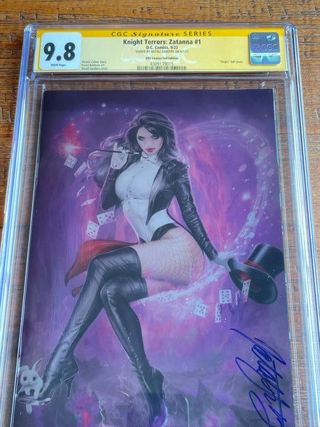 KNIGHT TERRORS: ZATANNA #1 CGC SS 9.8 NATALI SANDERS SIGNED EXCL "FOIL" VARIANT