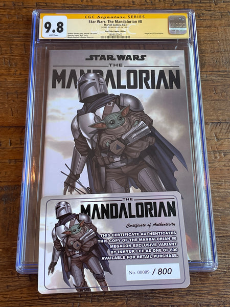 STAR WARS THE MANDALORIAN #8 CGC SS 9.8 INHYUK LEE SIGNED MEGACON VARIANT LIMITED to 800