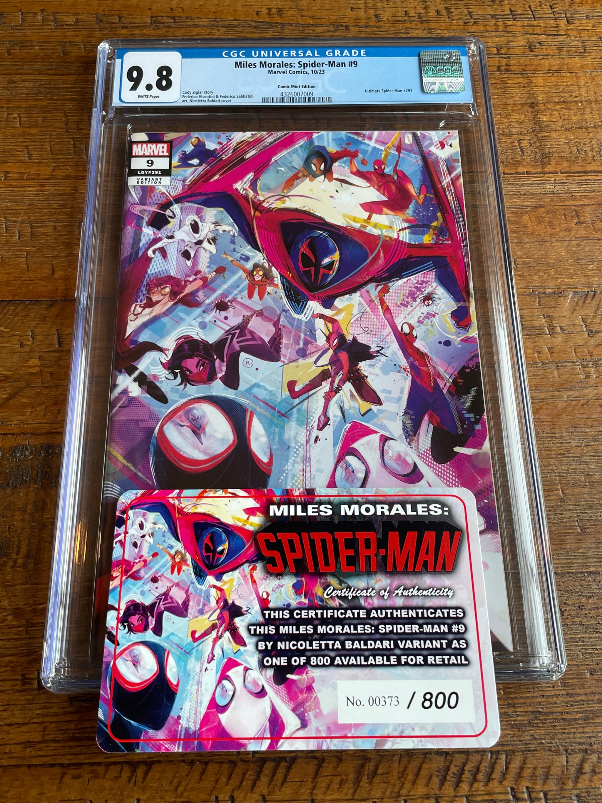 MILES MORALES: SPIDER-MAN #9 CGC 9.8 NICOLETTA BALDARI VARIANT