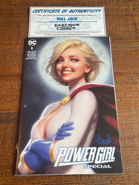 POWER GIRL SPECIAL #1 WILL JACK SIGNED TRADE & VIRGIN VARIANTS