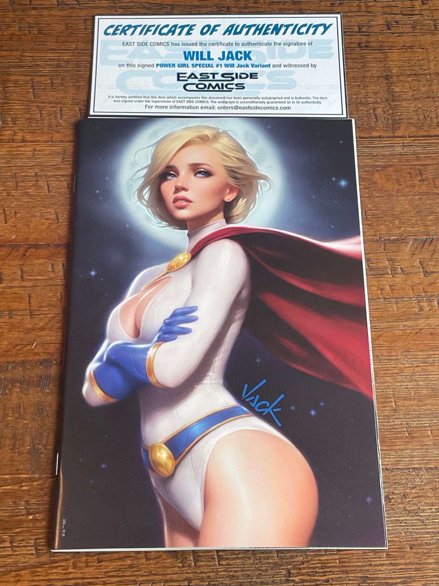 POWER GIRL SPECIAL #1 WILL JACK SIGNED TRADE & VIRGIN VARIANTS