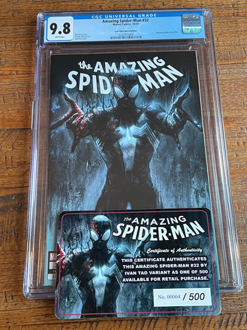 AMAZING SPIDER-MAN #32 CGC 9.8 IVANT TAO EXCL "DRIP" VARIANT LIMITED TO 500