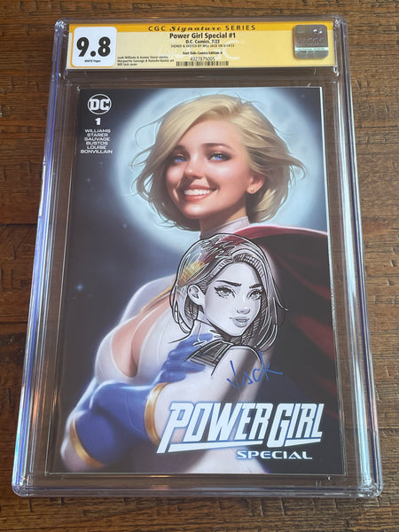 POWER GIRL SPECIAL #1 CGC SS 9.8 WILL JACK REMARKED SKETCH SIGNED TRADE VARIANT-A