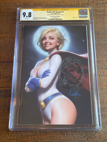 POWER GIRL SPECIAL #1 CGC SS 9.8 WILL JACK REMARKED SKETCH SIGNED SMILING VIRGIN VARIANT-B