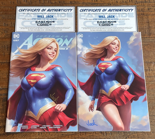 ACTION COMICS #1057 WILL JACK SIGNED COA SUPERGIRL TRADE & VIRGIN VARIANT OPTIONS
