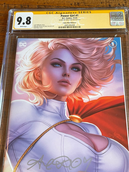 POWER GIRL #1 CGC SS 9.8 ARIEL DIAZ SIGNED EXCL TRADE DRESS VARIANT-A