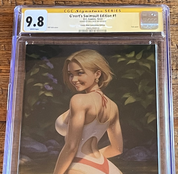 G'NORT'S ILLUSTRATED SWIMSUIT EDITION #1 CGC SS 9.8 WILL JACK SIGNED NYCC EXCL FOIL VARIANT-C