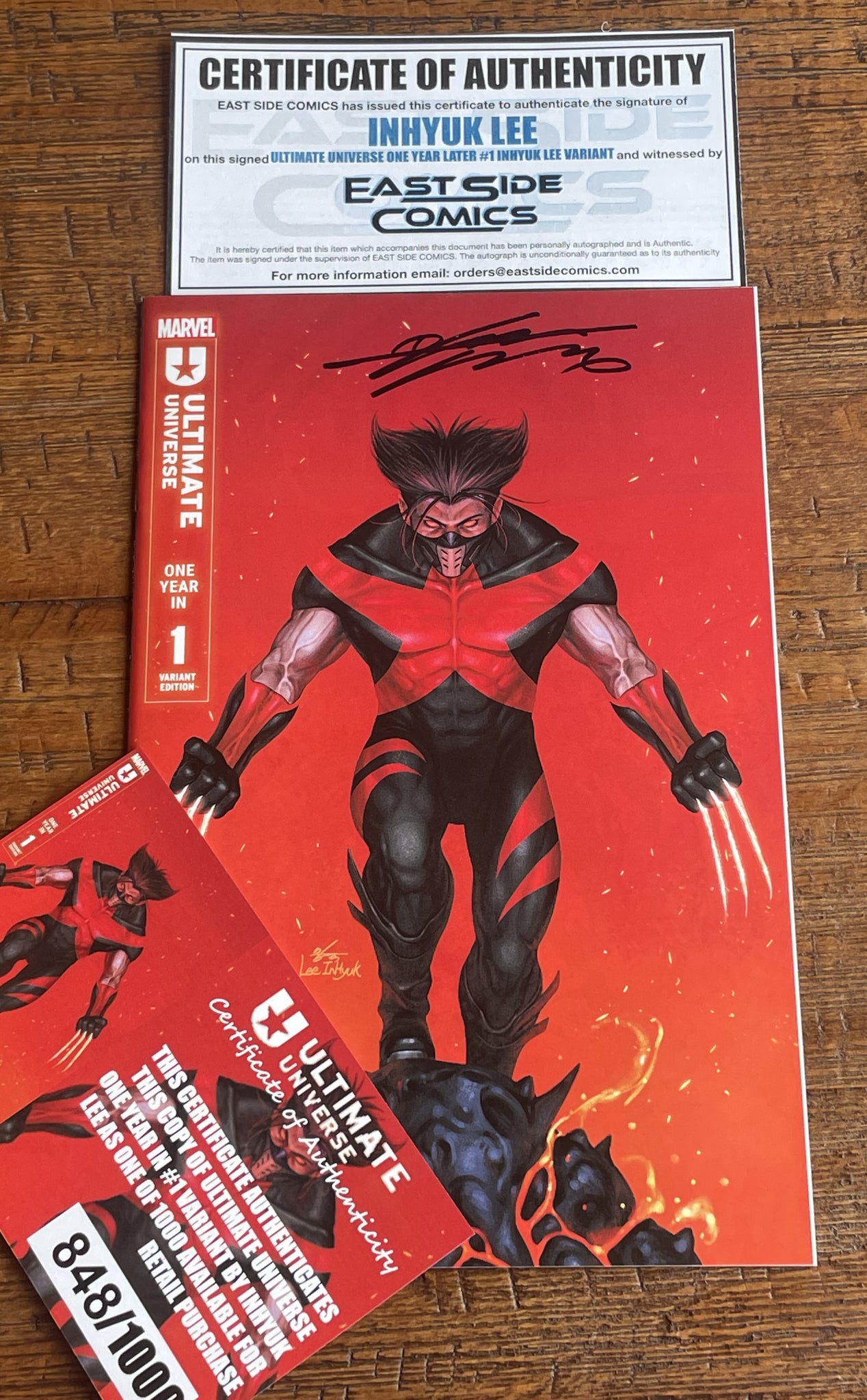 ULTIMATE UNIVERSE ONE YEAR IN #1 INHYUK LEE SIGNED EXCL 1st WOLVERINE VARIANT LTD TO 1000