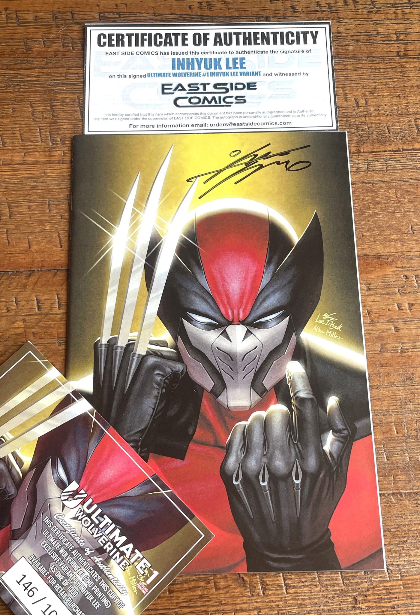 ULTIMATE WOLVERINE #1 (2nd Pt) INHYUK LEE SIGNED "GOLD VIRGIN" VARIANT LTD TO 1000 W/ COA