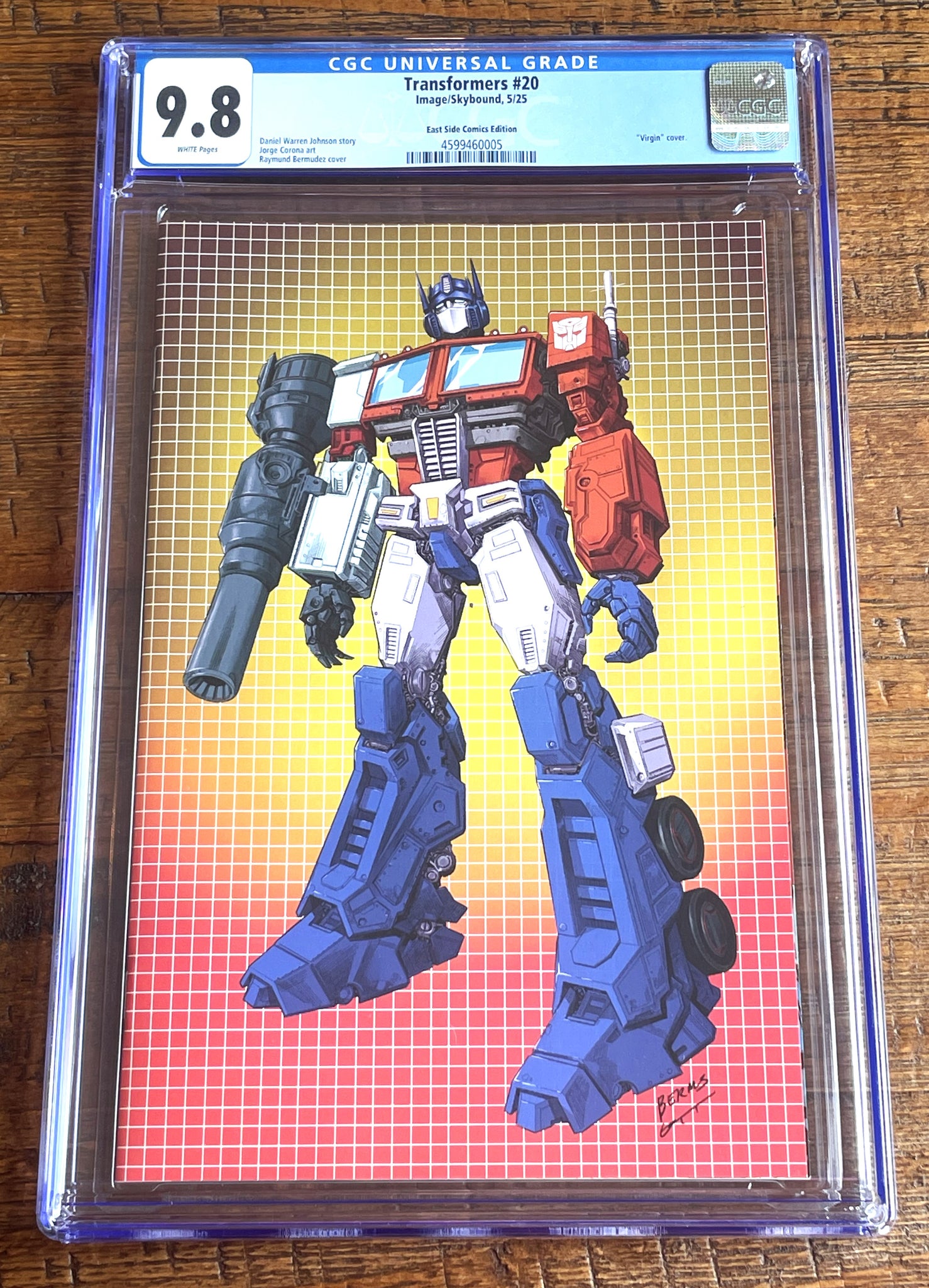 TRANSFORMERS #20 CGC 9.8 RAYMUND BERMUDEZ EXCL OPTIMUS PRIME VIRGIN VARIANT G.I. JOE