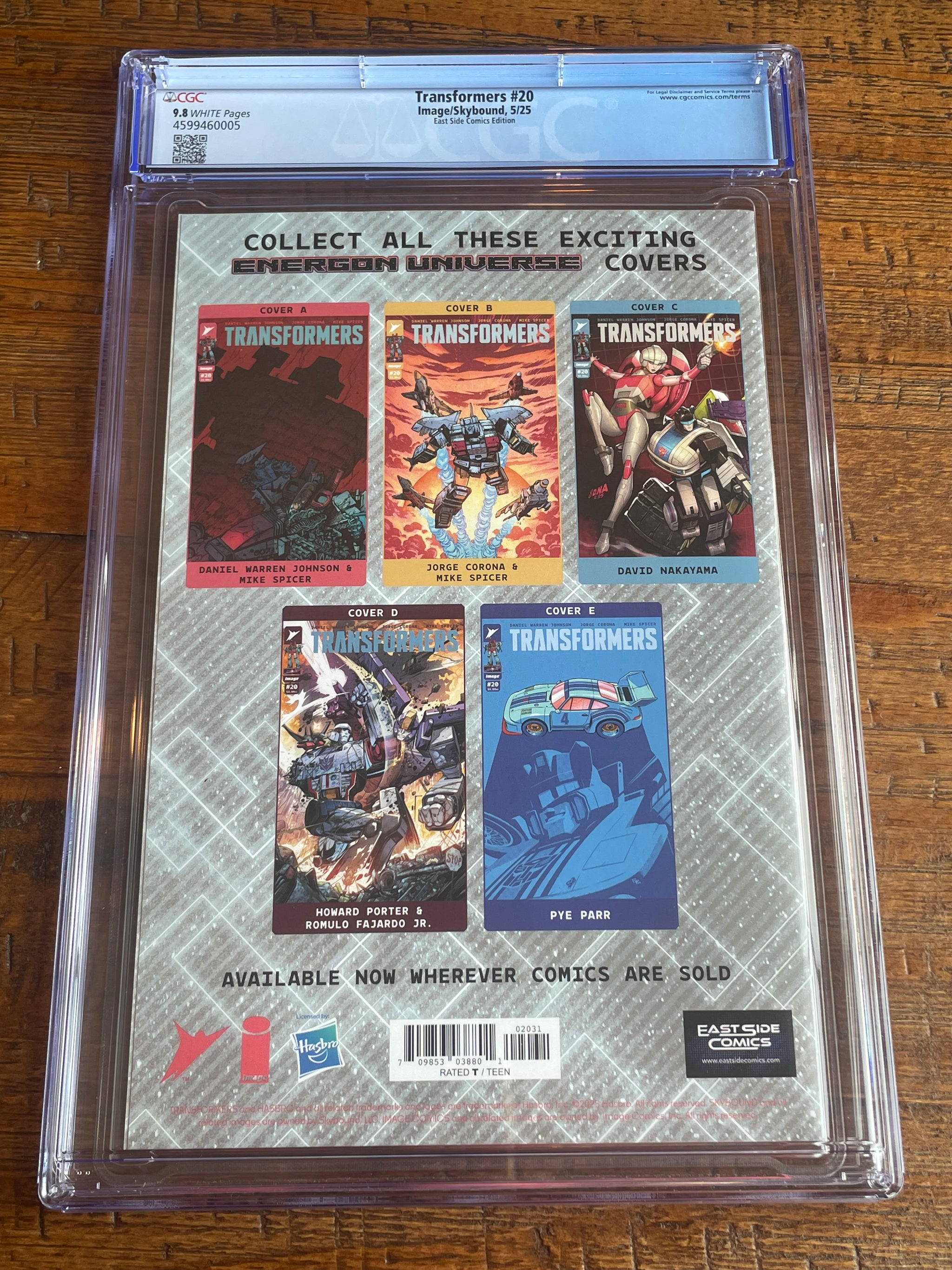 TRANSFORMERS #20 CGC 9.8 RAYMUND BERMUDEZ EXCL OPTIMUS PRIME